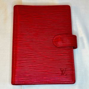 LOUIS VUITTON RED EPI AGENDA PM NOTEBOOK